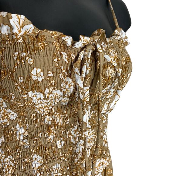 Faithfull the Brand Mini Dress Womens S 4 Floral Strappy Smocked Cottage Boho - Picture 9 of 16